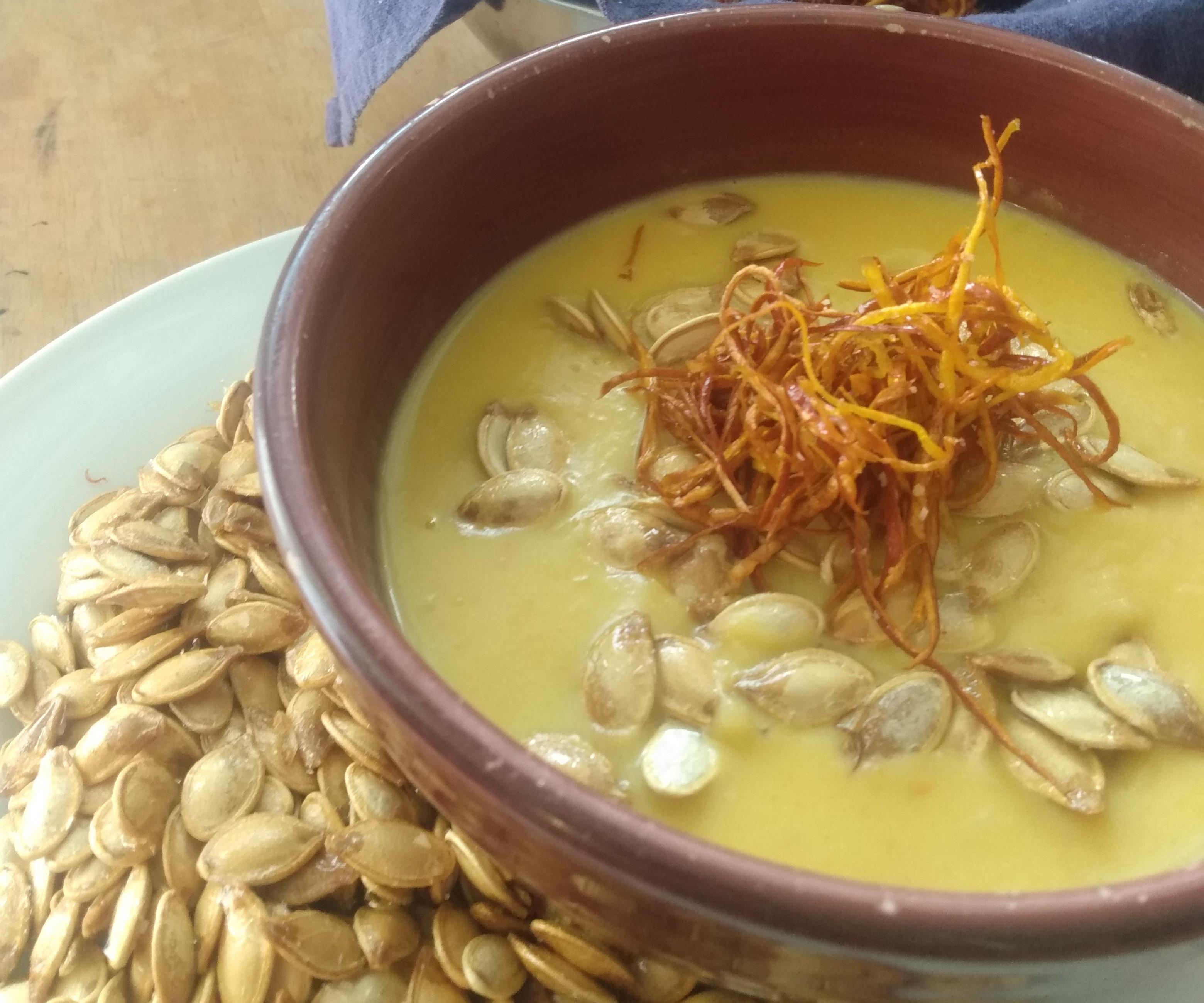 Coconut Curry Pumpkin Soup - Using the Whole Pumpkin!