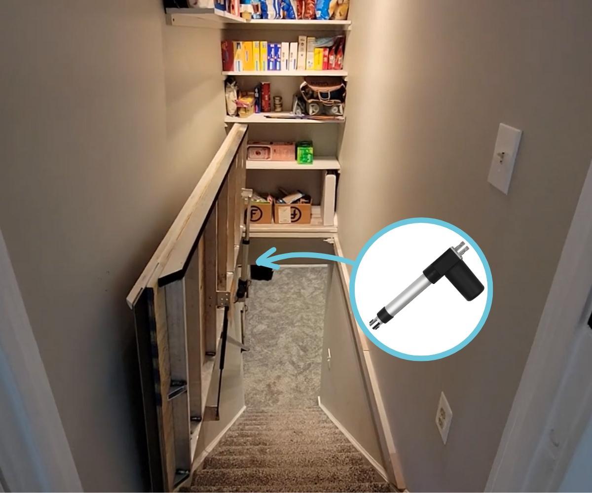 Stairwell Conversion Into a Pantry With a Hidden Door Entrance