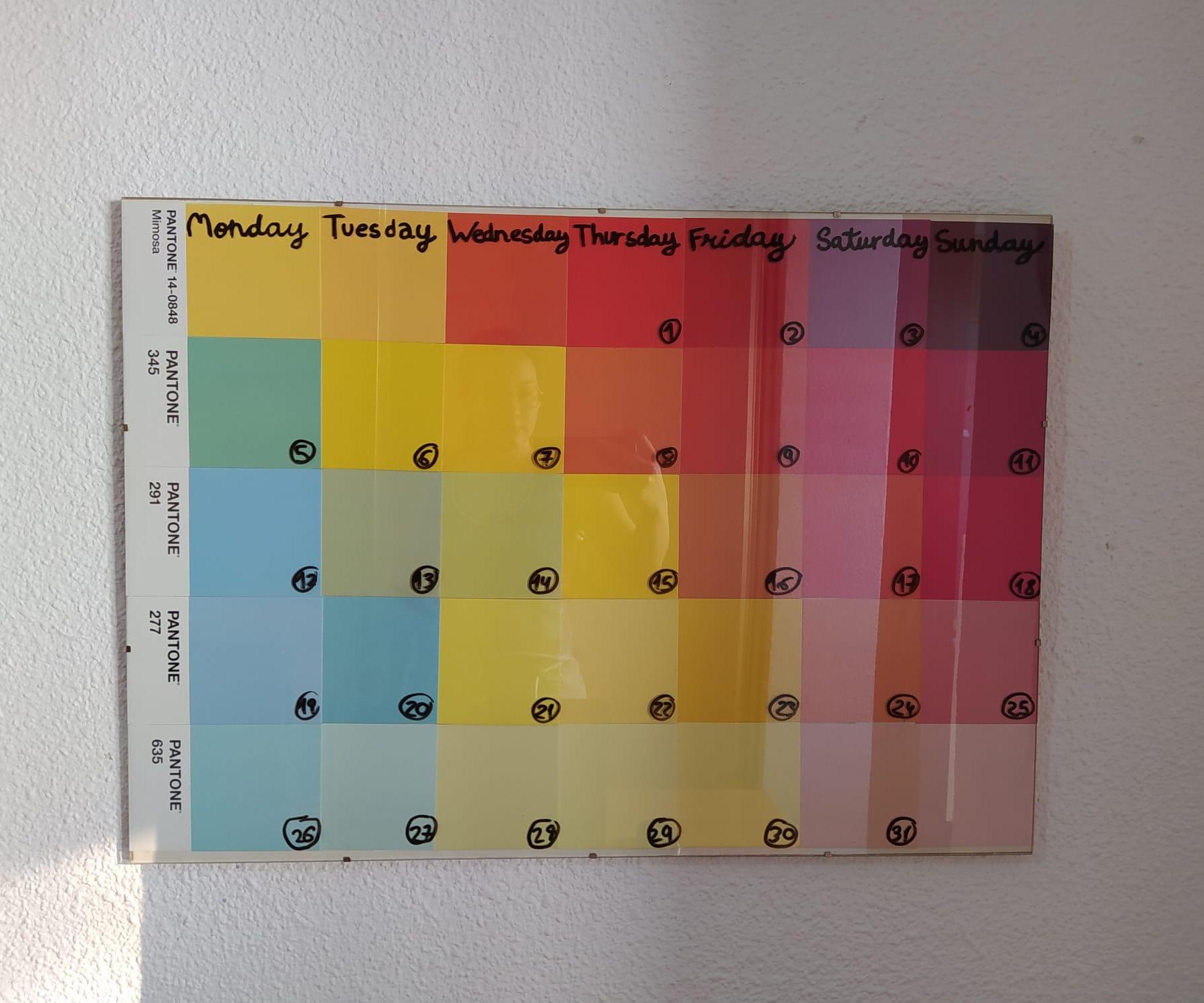 Rainbow Calendar Pantone