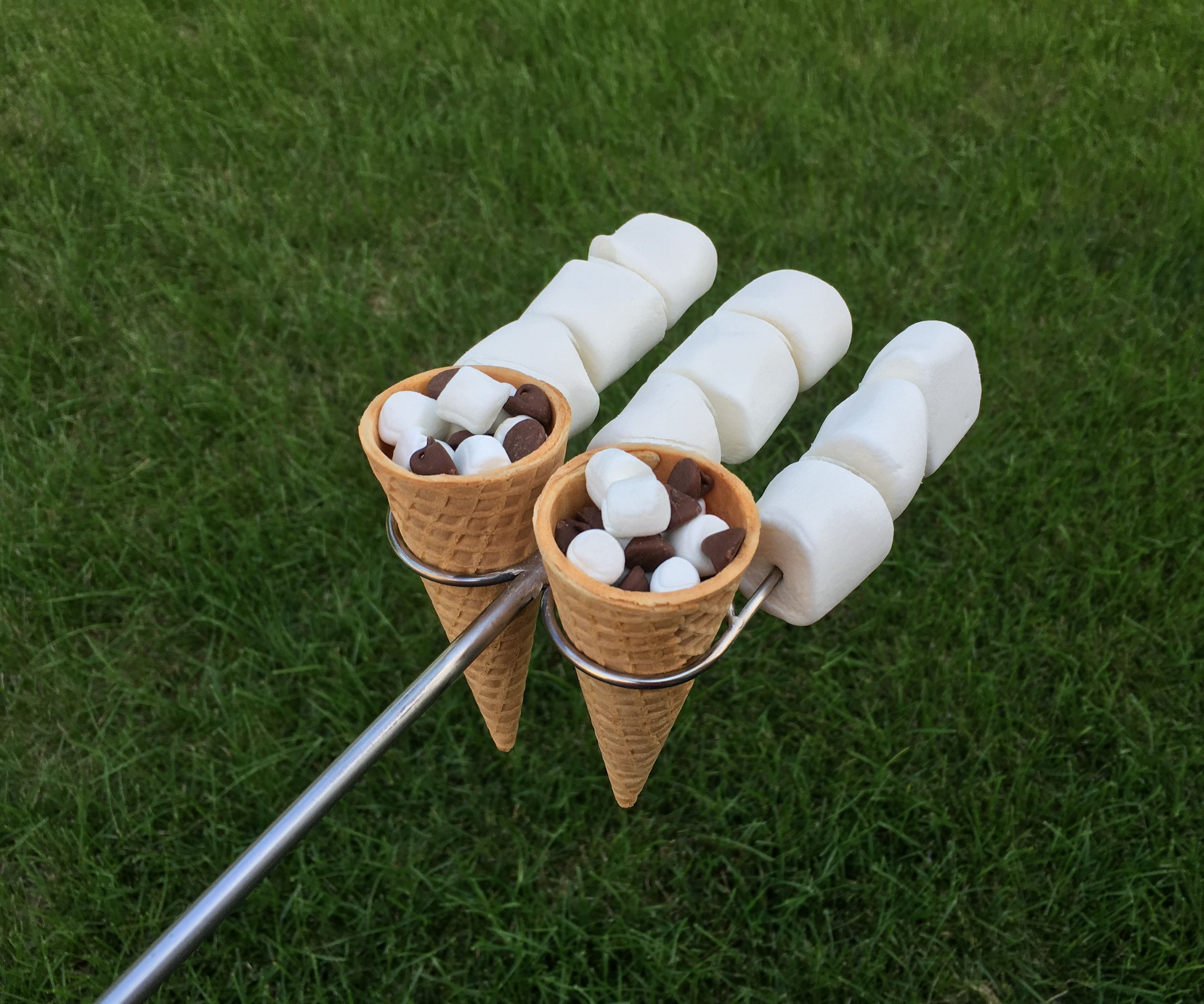 Camp Fire Skewers for SMORES CONES!