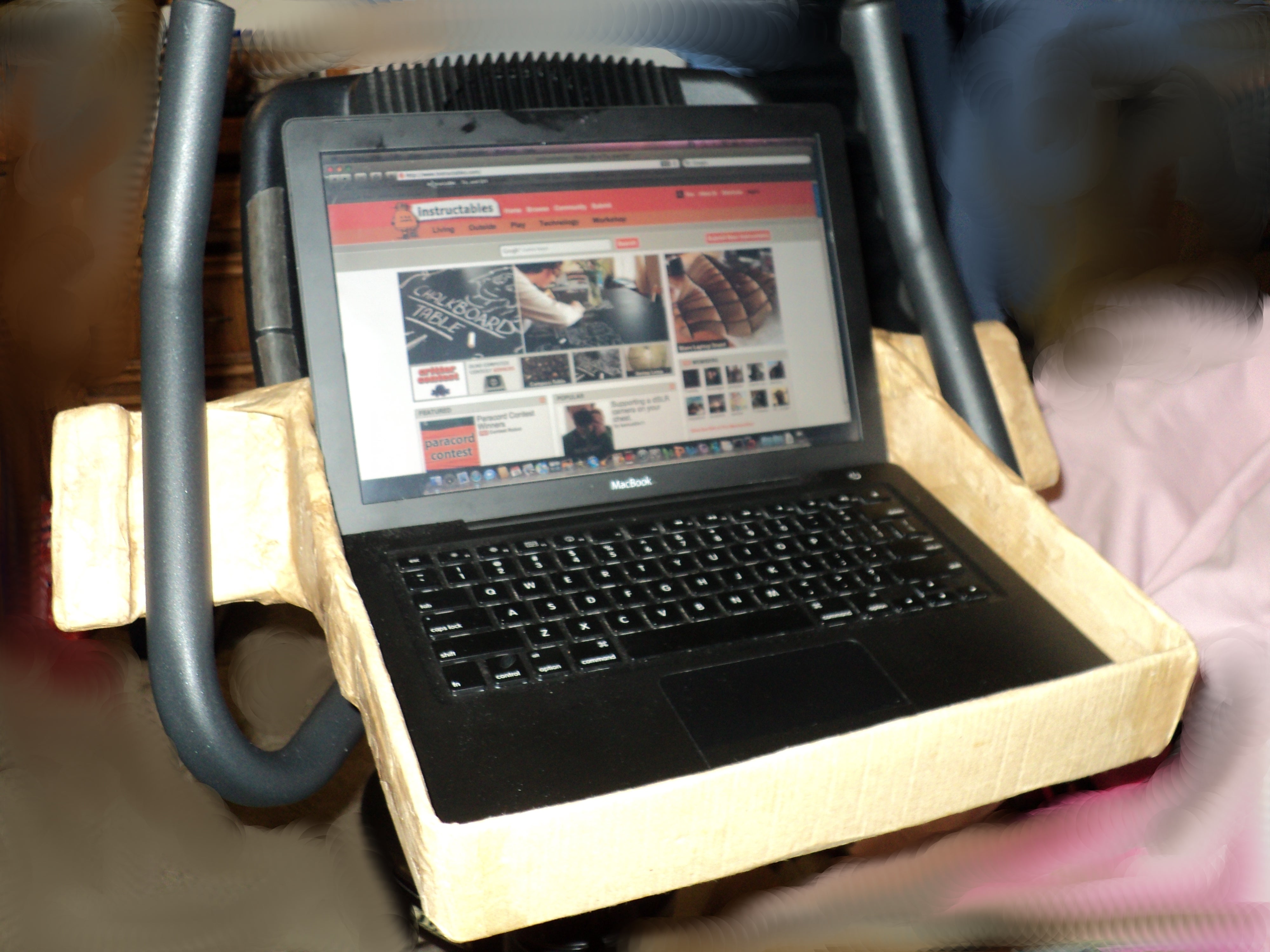 Cardboard Exercise Bike Laptop Stand