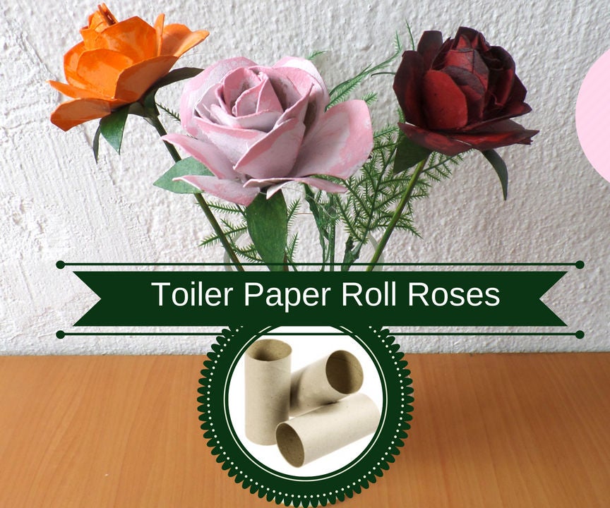 DIY Toilet Paper Roll Roses | How to Make a Rose From a Cardboard Tube | Recycled Flowers Crafts