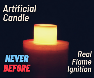 Artificial Candle Ignited by Real Flame