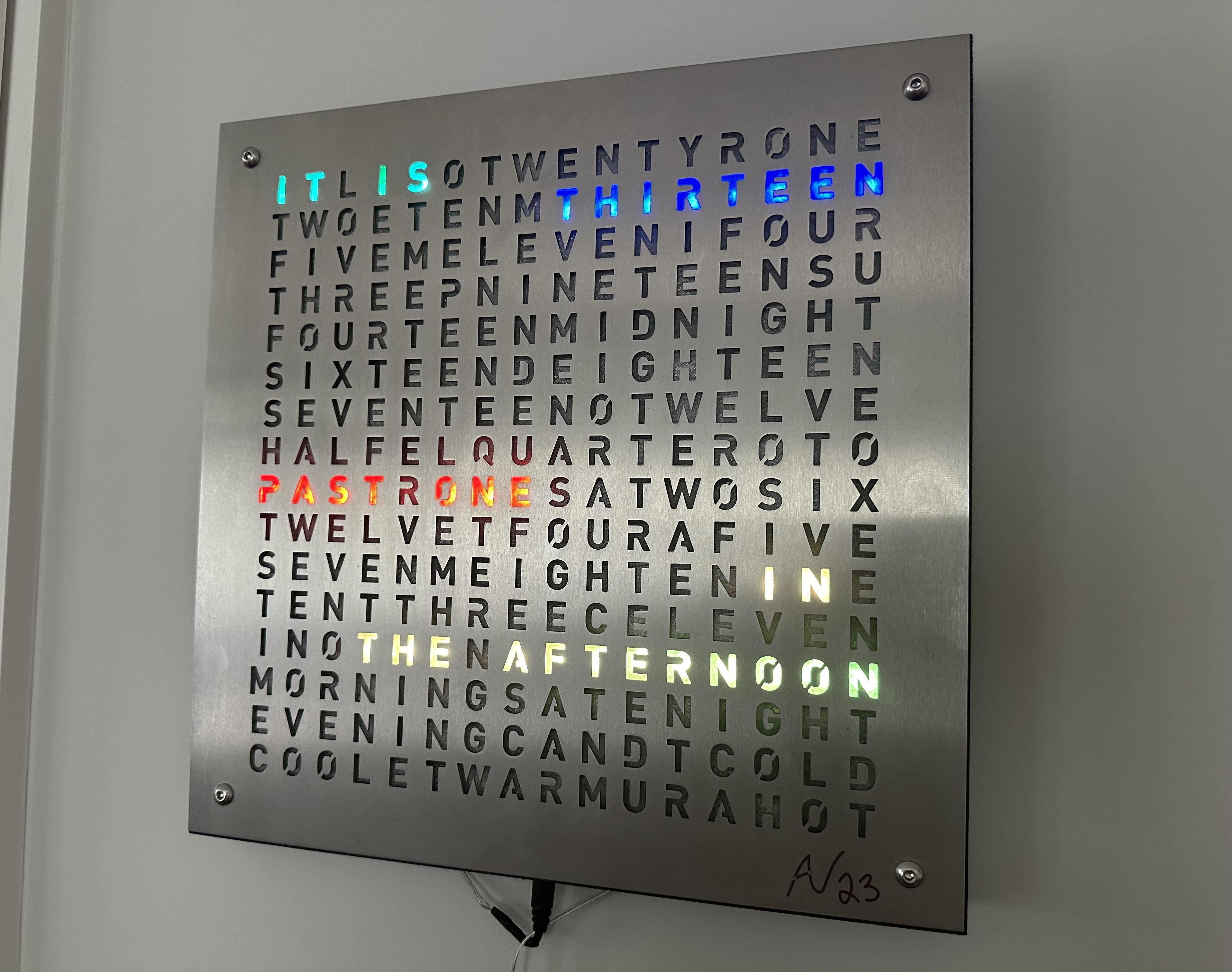 Stainless Steel Wi-Fi Word Clock