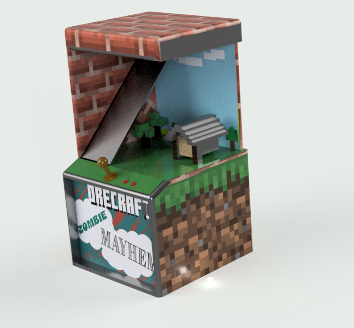 Minecraft-inspired Holographic Arcade Game (Product Design and CAD Development)