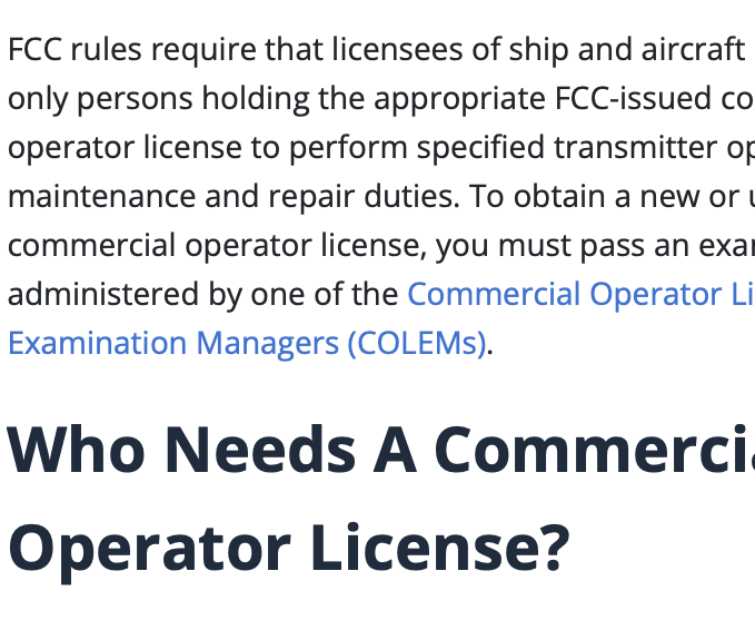Obtaining a FCC Commercial Radio Operator License