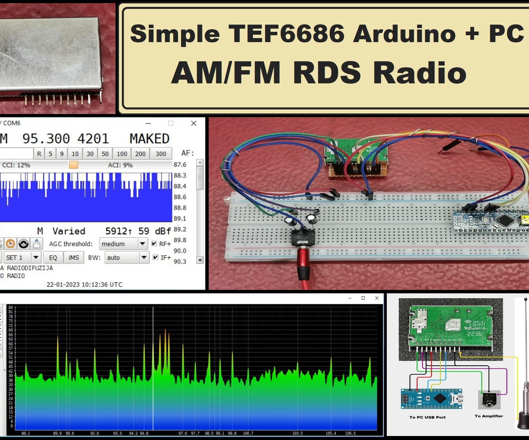 Simple TEF6686 Arduino + PC AM-FM Radio Receiver