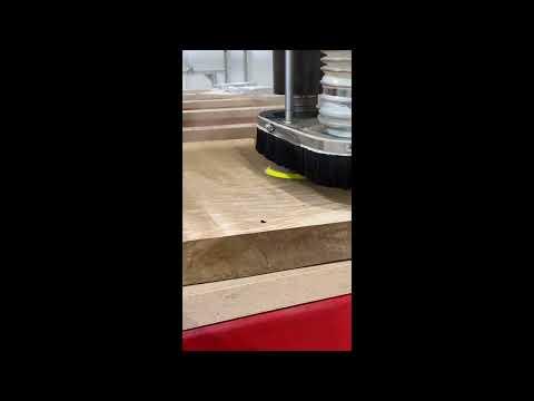 Automated Slab Surfacing and Floating Sanding Head for Live Edge Wood Slabs