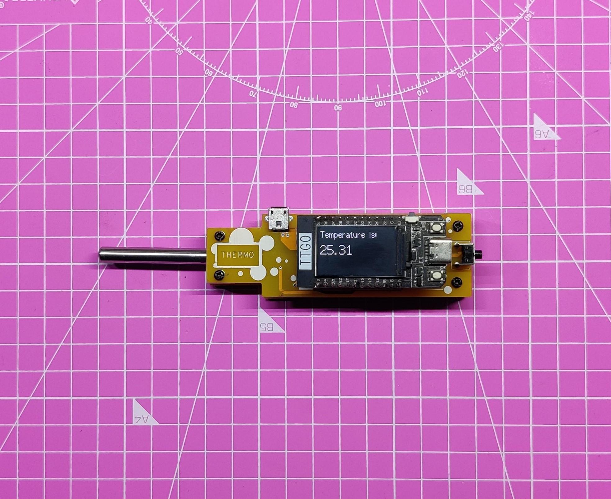 DIY Thermometer With TTGO T Display and DS18B20 V2