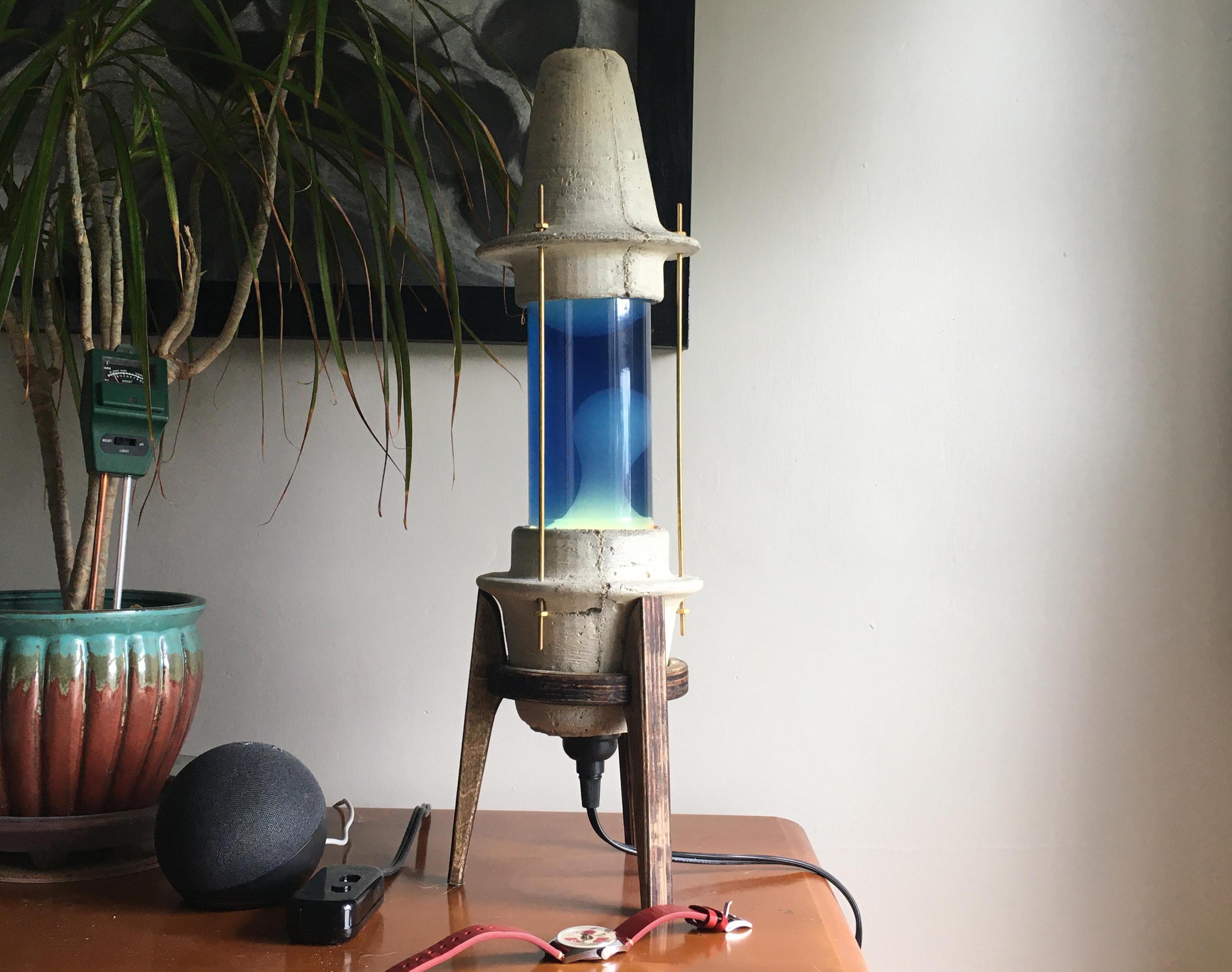 Concrete Rocket Lava Lamp