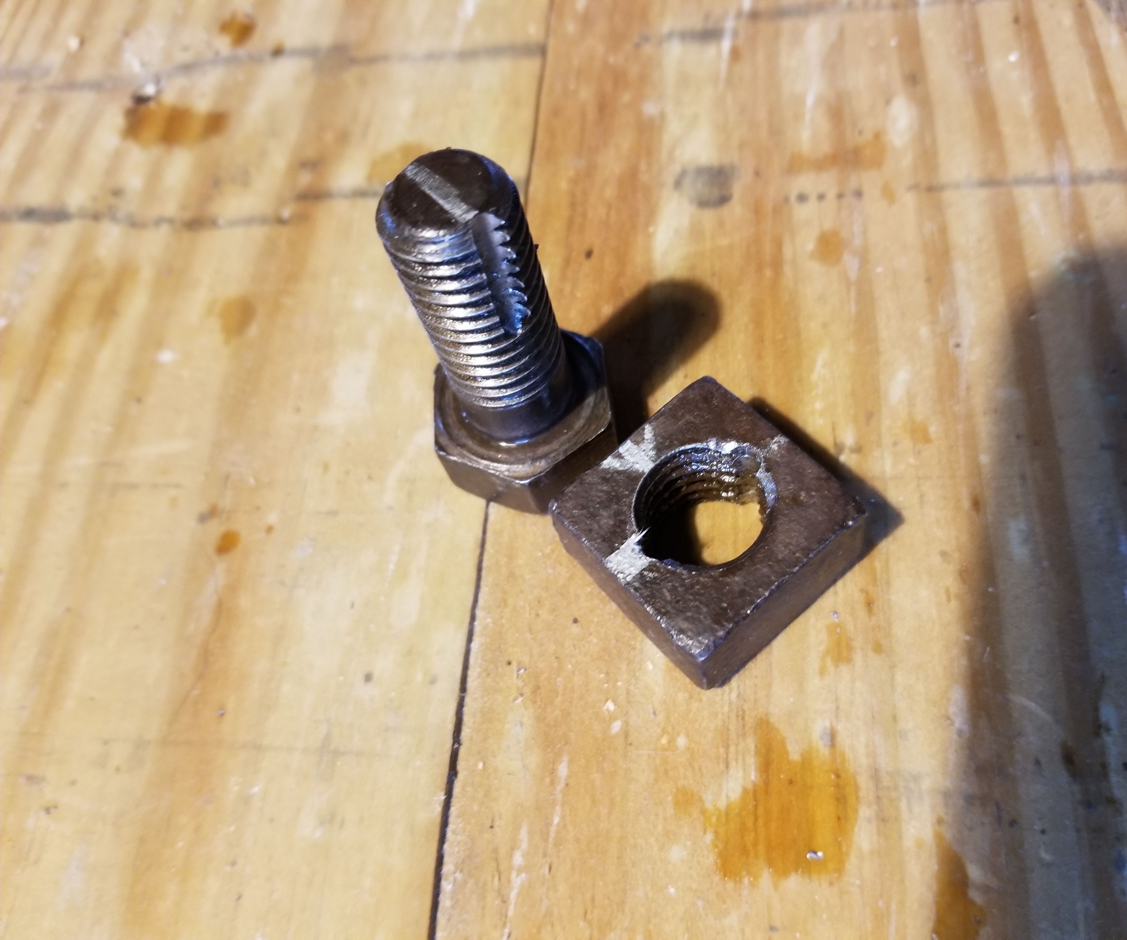 Improvised Tap and Dye From Salvaged Bolt and Nut.