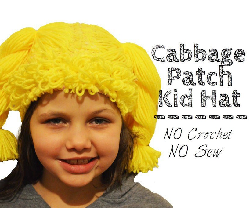 Cabbage Patch Kid Hat (NO Crocheting or Sewing!)