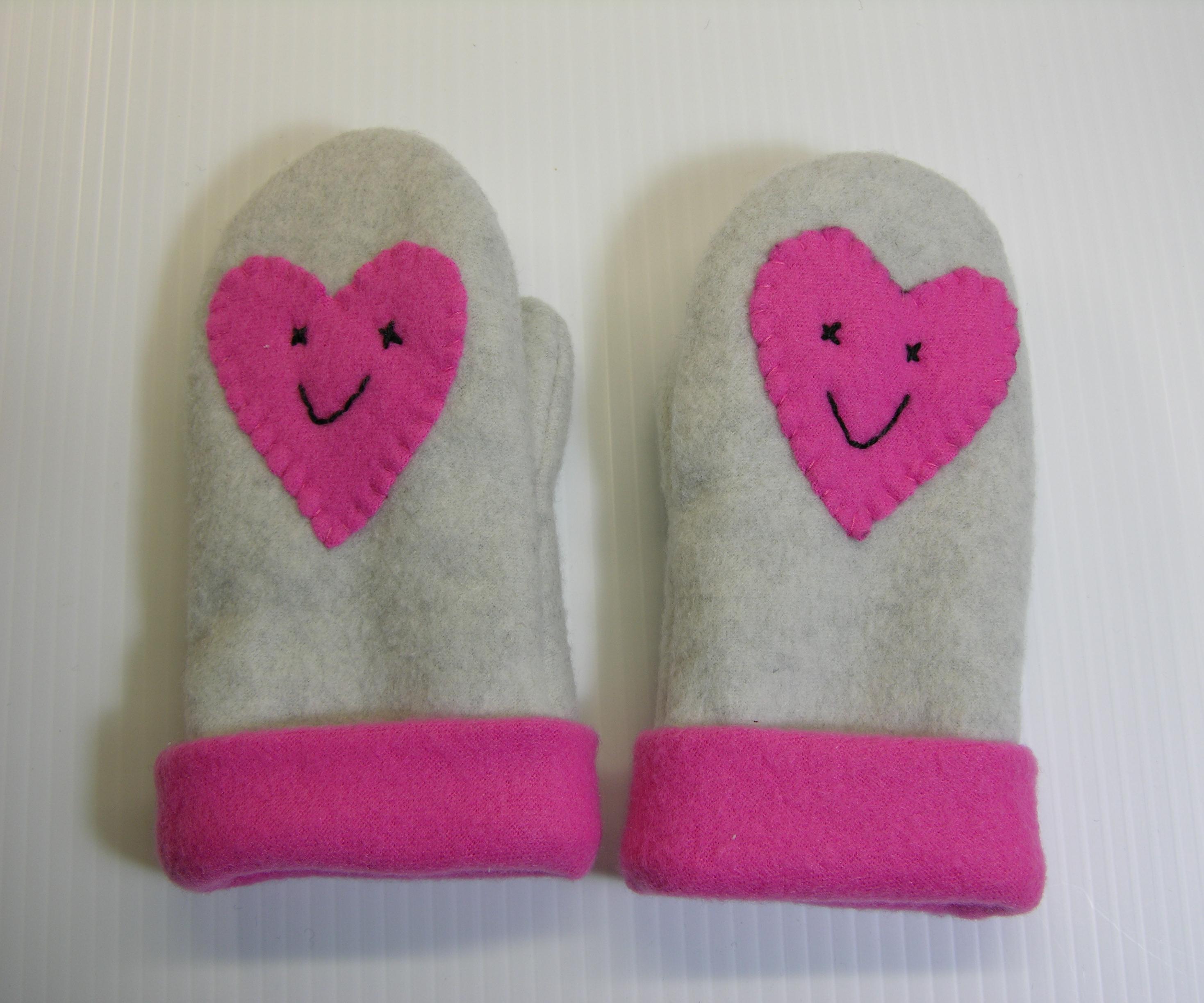 Valentine Heart and Hug Waterproof Mittens