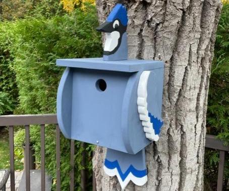 BLUE JAY THEMED BIRD HOUSE