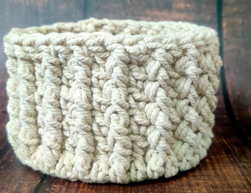 Textured Crochet Macrame Basket