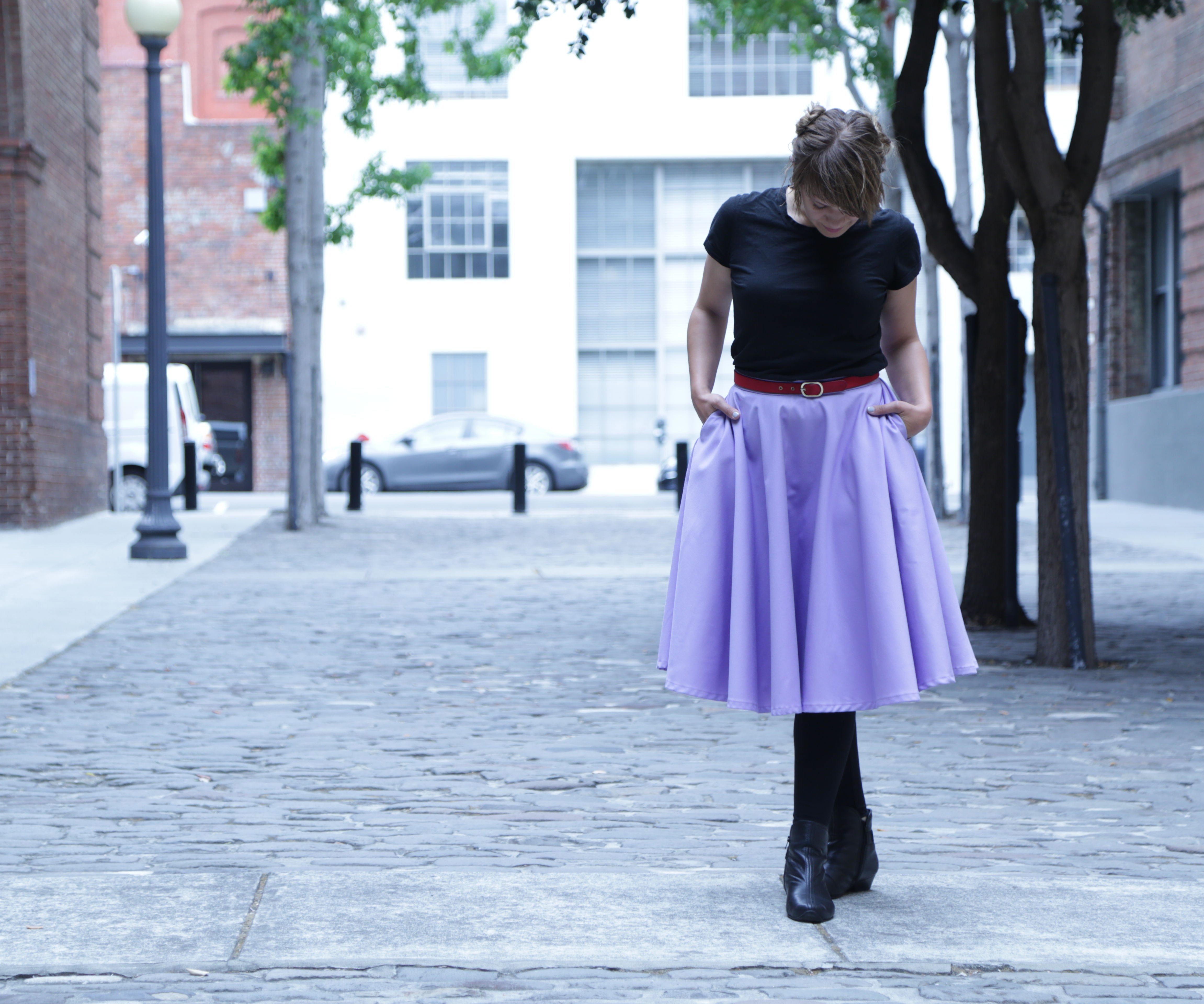 DIY Midi Circle Skirt With Pockets : No Pattern!