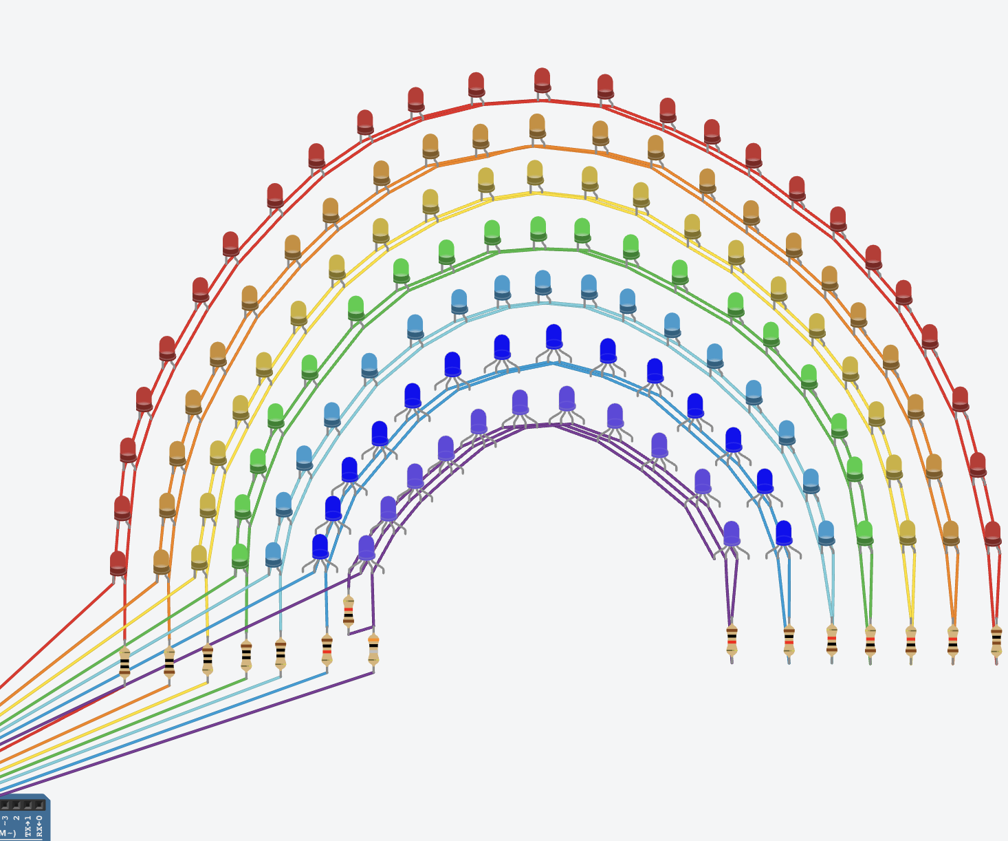 How to Create Rainbow With LEDs in TinkerCad