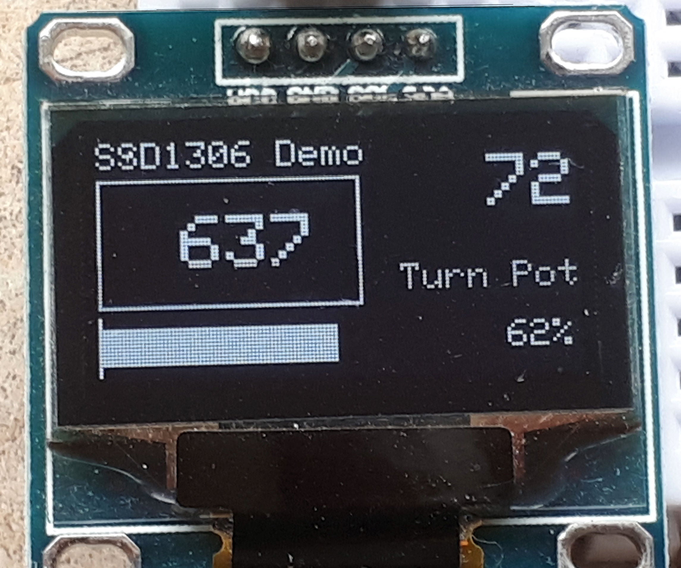 Arduino and the SSD1306 OLED I2C 128x64 Display