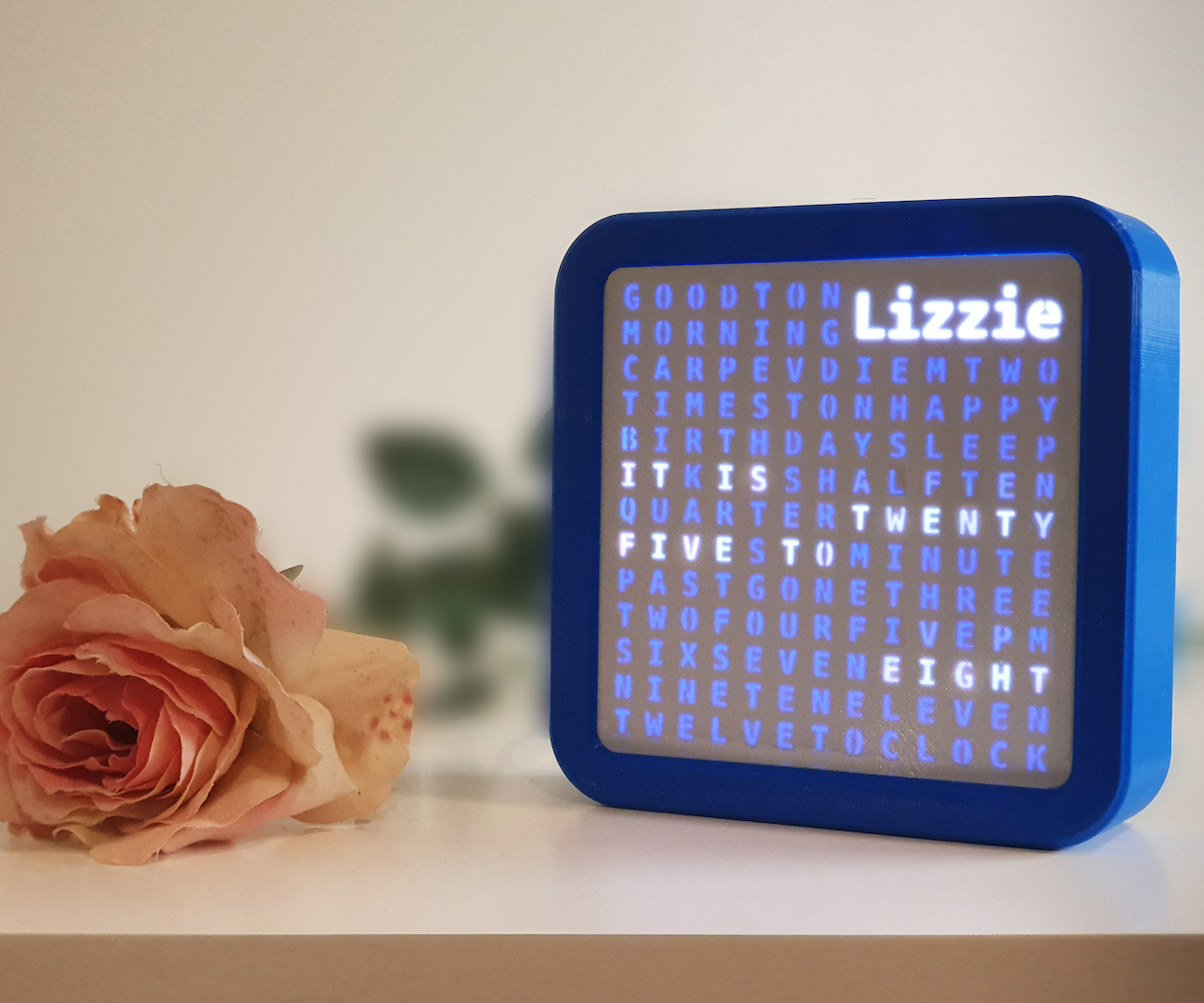 3D Printed Personalised Word Clock