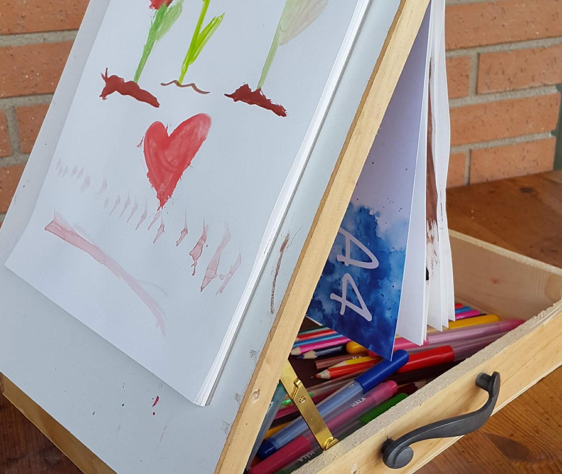Child's Easel Box From a Wine Box