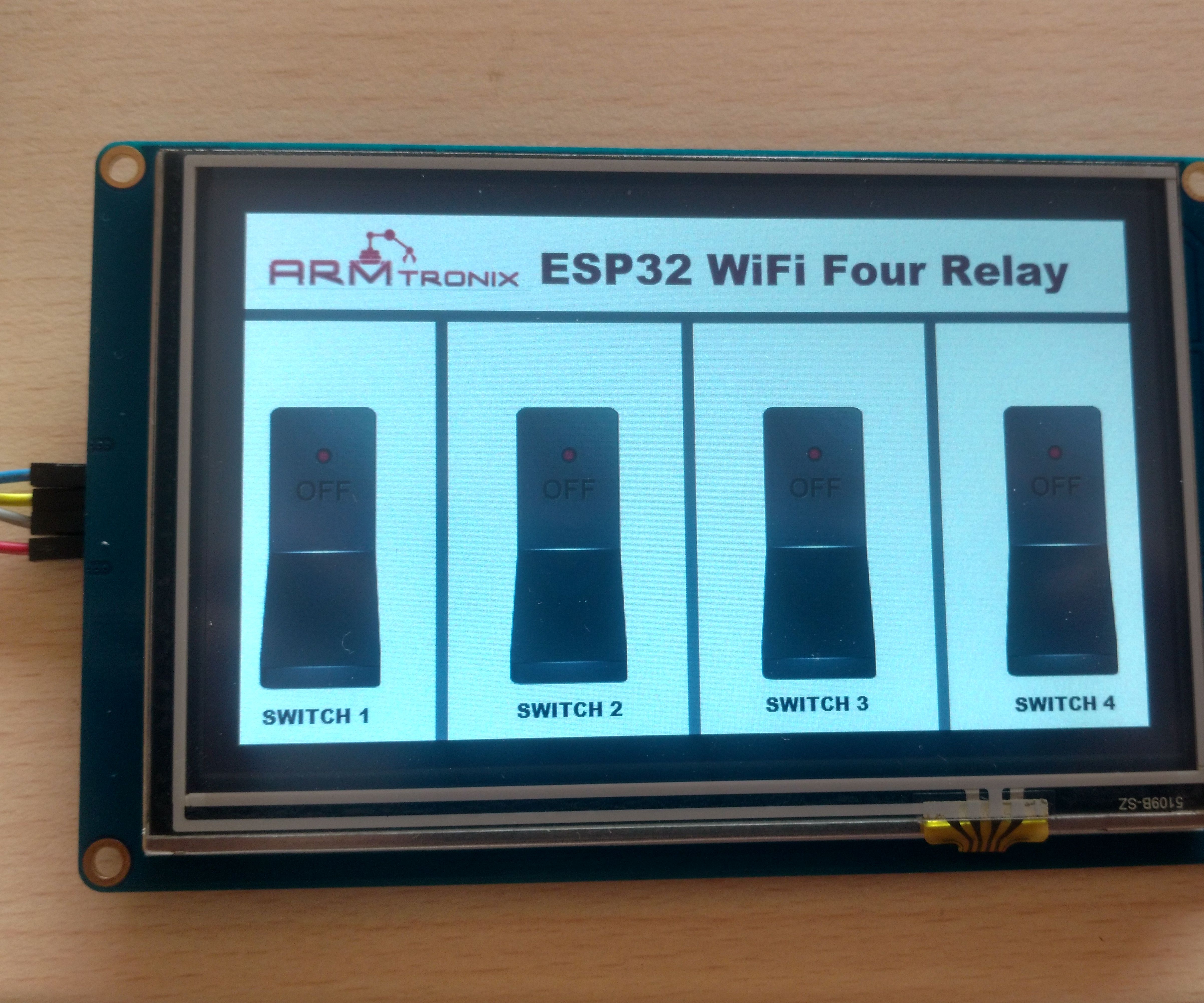 Nextion Display Interface With ESP 32 Four Relay Board