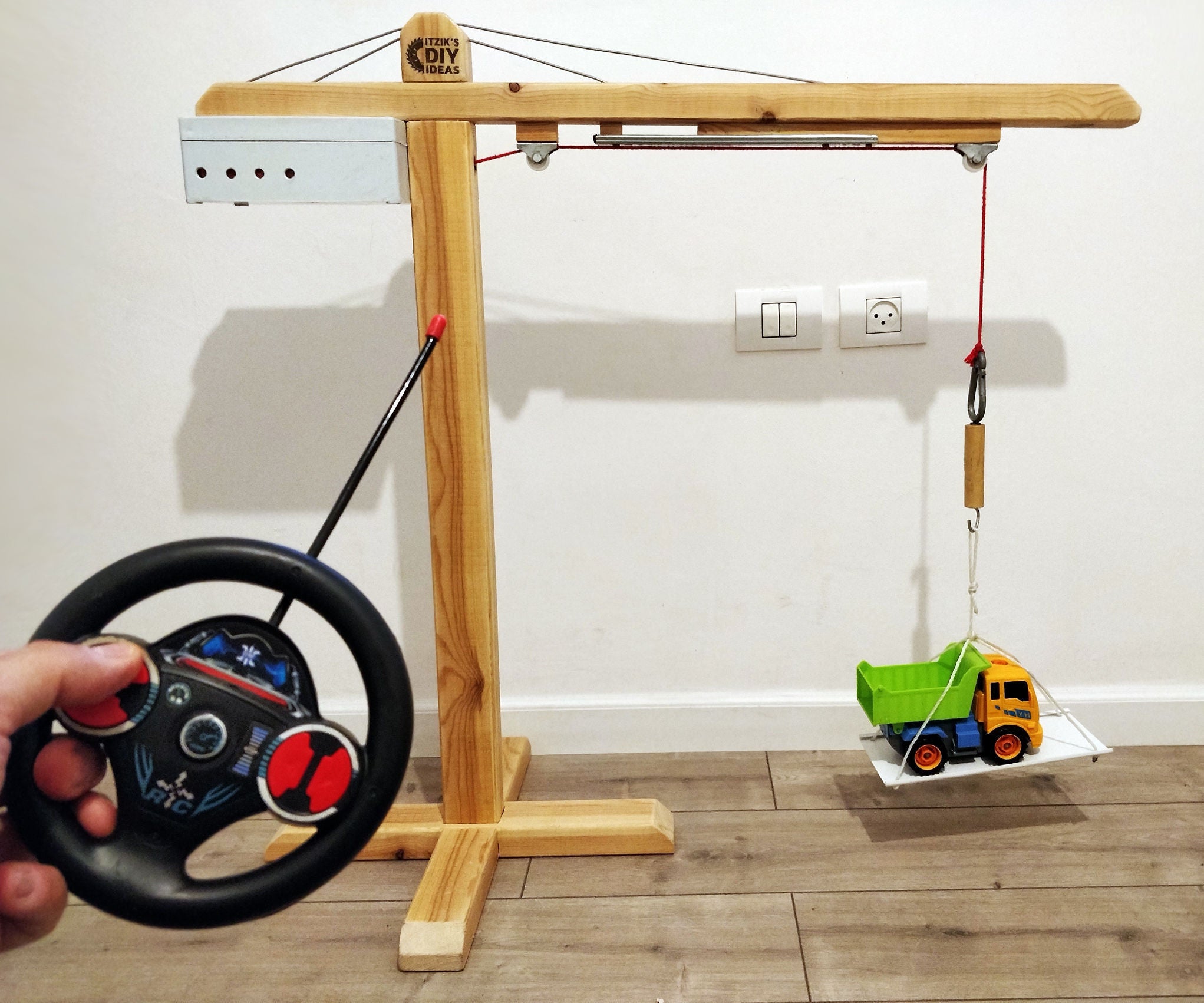 Powerful Huge Wooden Toy Crane DIY With Motor | Remote | Magnet