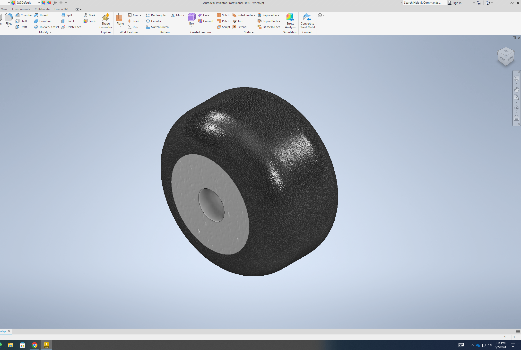 How to Make a 5 Inch Wheel in Autodesk Inventor