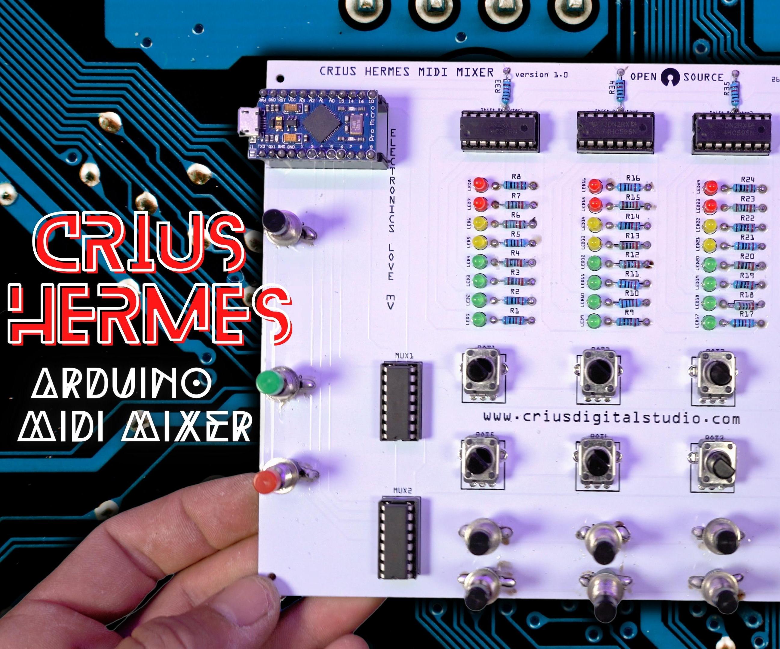 DIY Arduino MIDI Mixer "Crius HERMES  V1.0"