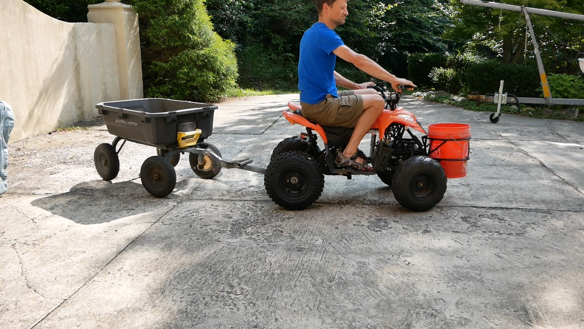 Electric ATV As a Garden Cart Tractor and Utility Vehicle - a Power Wheelbarrow Alternative