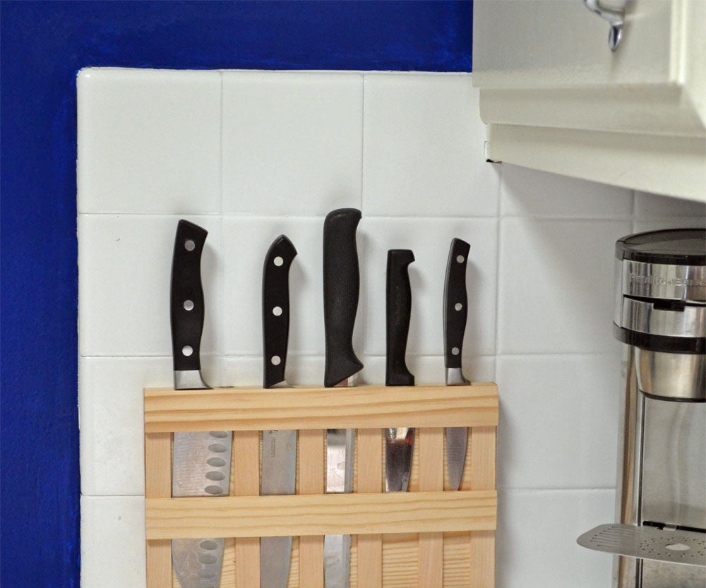 Wall Mounted Wood Knife Rack