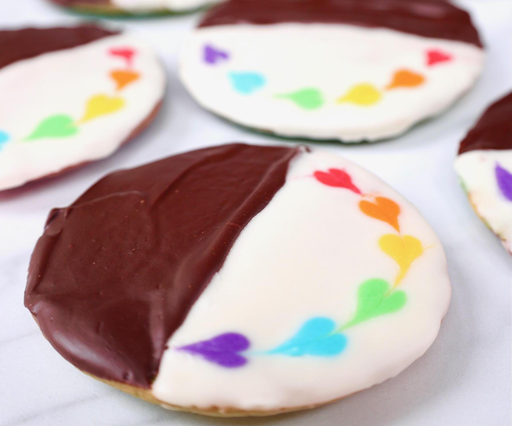 Rainbow Black and White Cookies