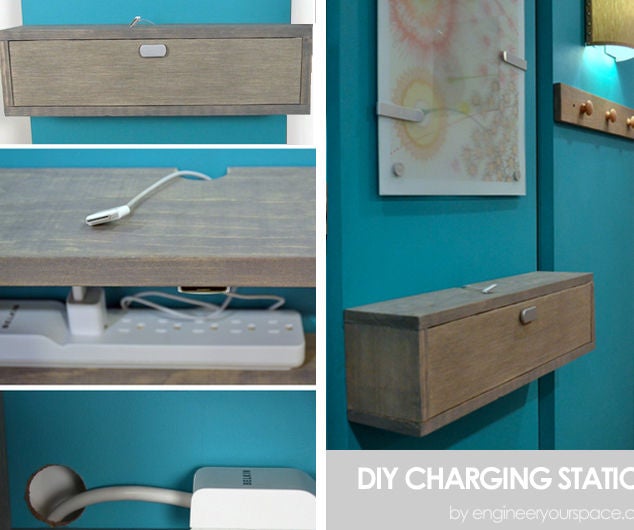 Wall Mounted Charging Station Shelf 