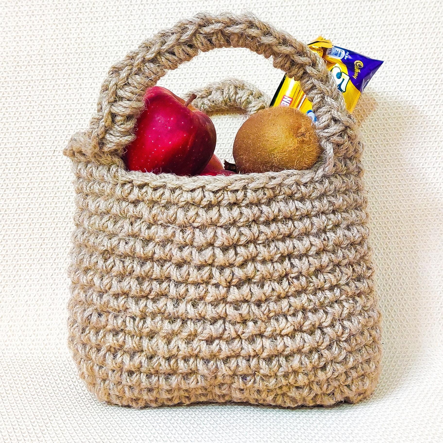 Rustic Crochet Jute Bag 