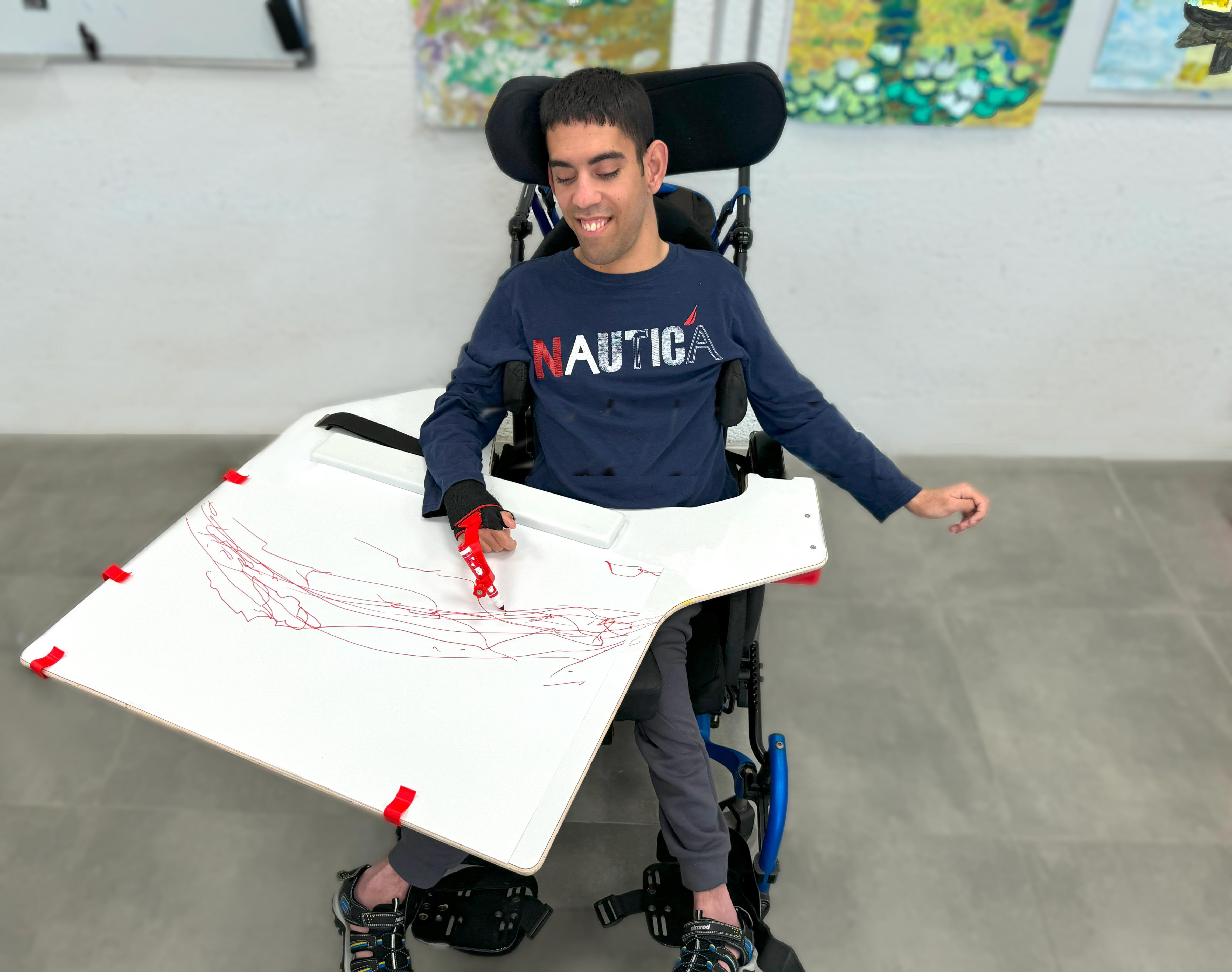 Drawing Table and Hand Tool for Drawing, for People With Cerebral Palsy