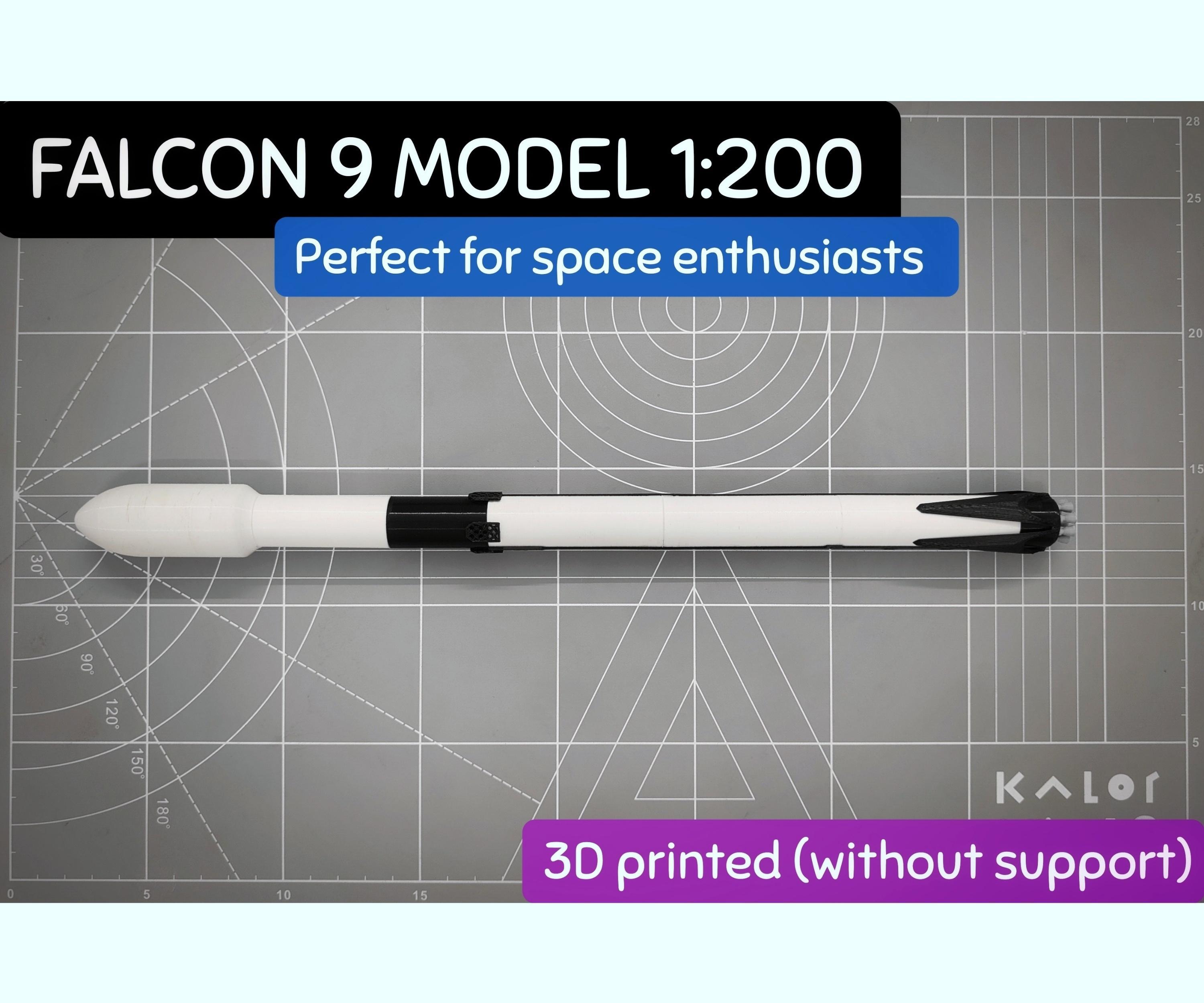DIY Miniature Falcon 9 Model 1:200 (Without Supports)