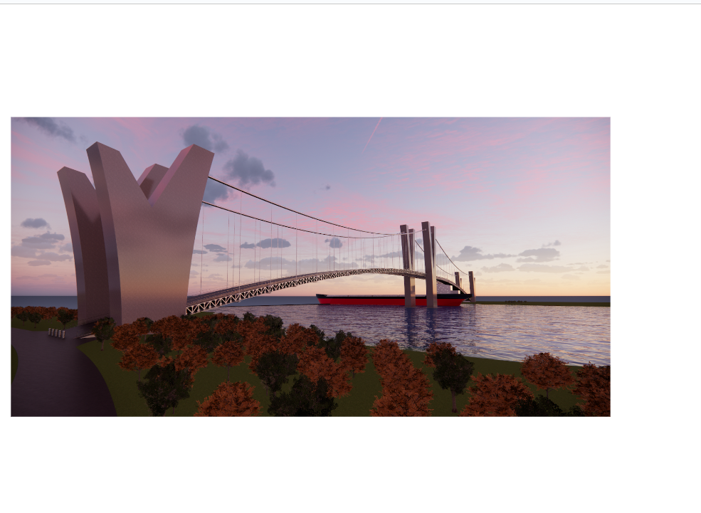 The Victory Bridge (Suspension Pedestrian Bridge Made in Revit)