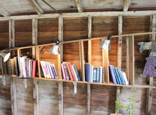 Ladder Converted Into a Bookshelf