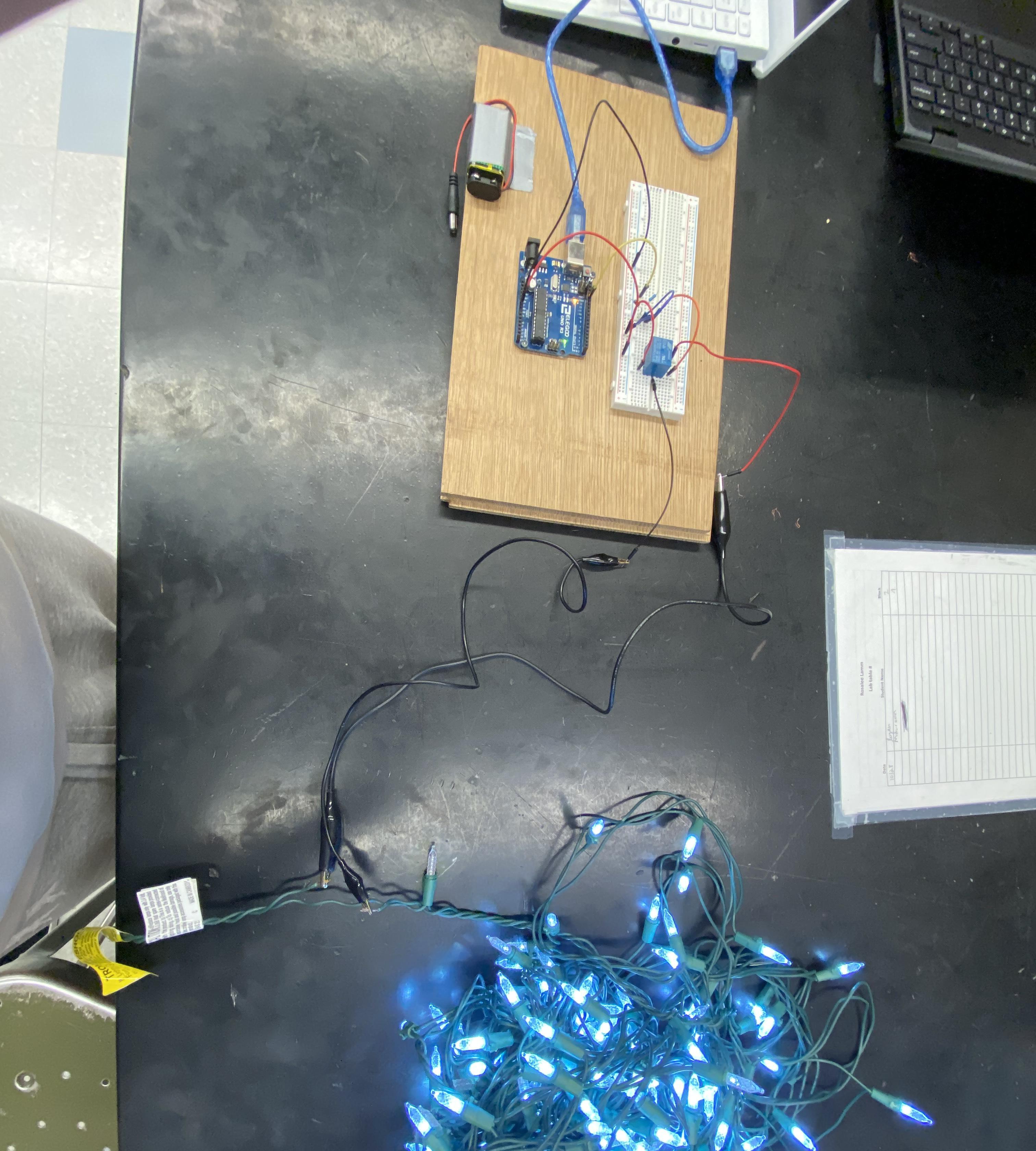Christmas Lights Controlled by Arduino Relay Switch