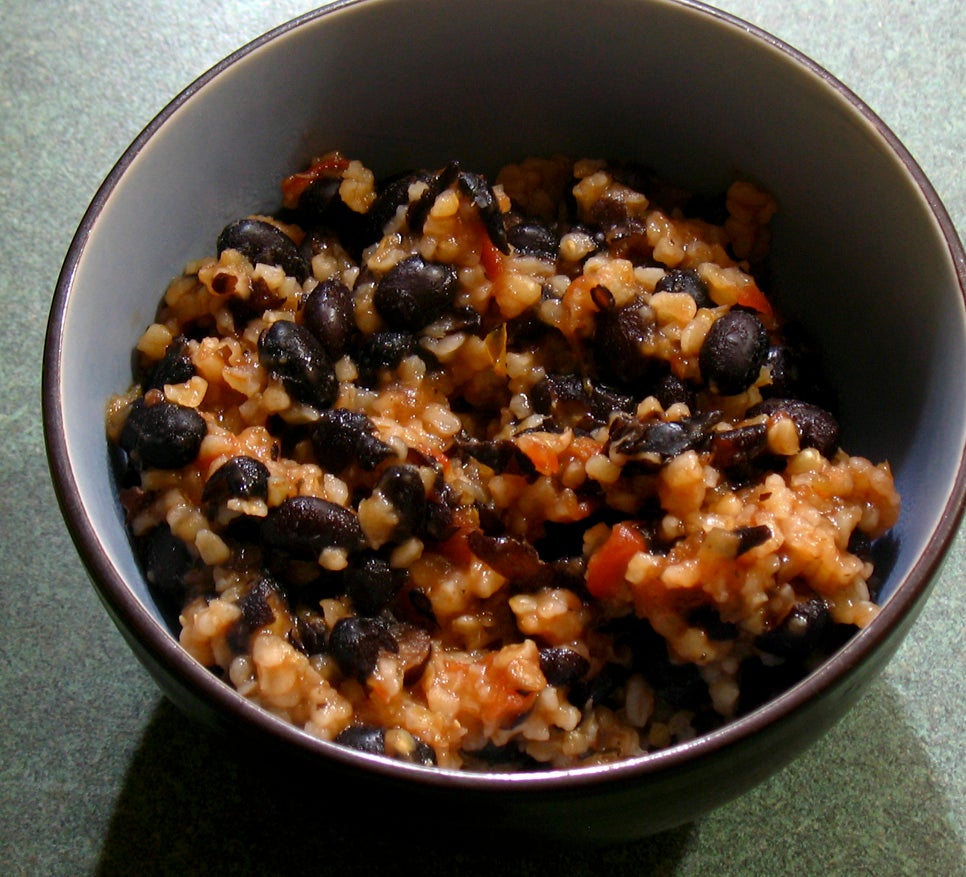 Spicy Black Beans & Bulgur Wheat