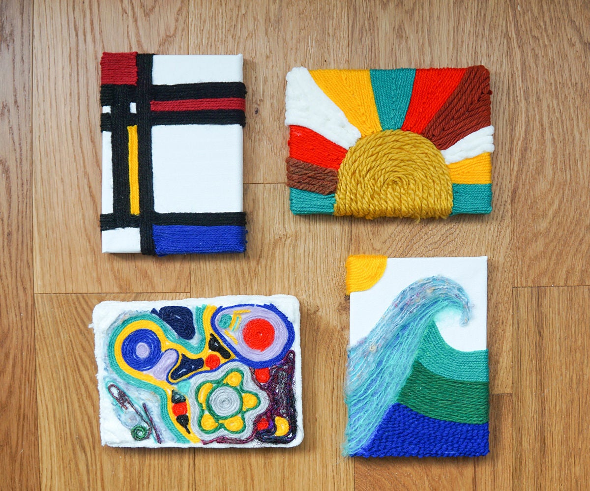 DIY Yarn Art | Easy Tactile Canvas 'Paintings'