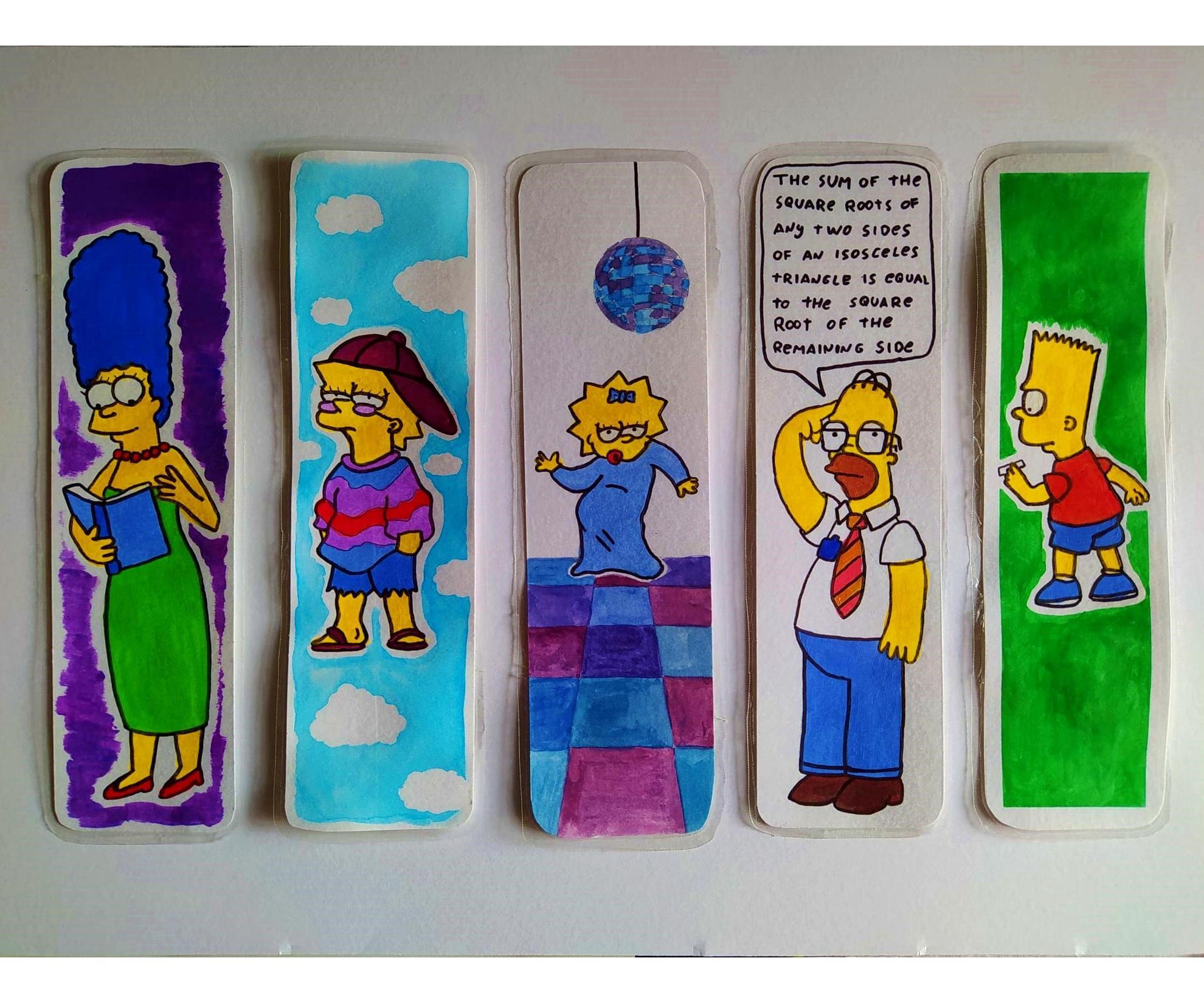 Simpsons Bookmarks + Simple Way to Plasticize