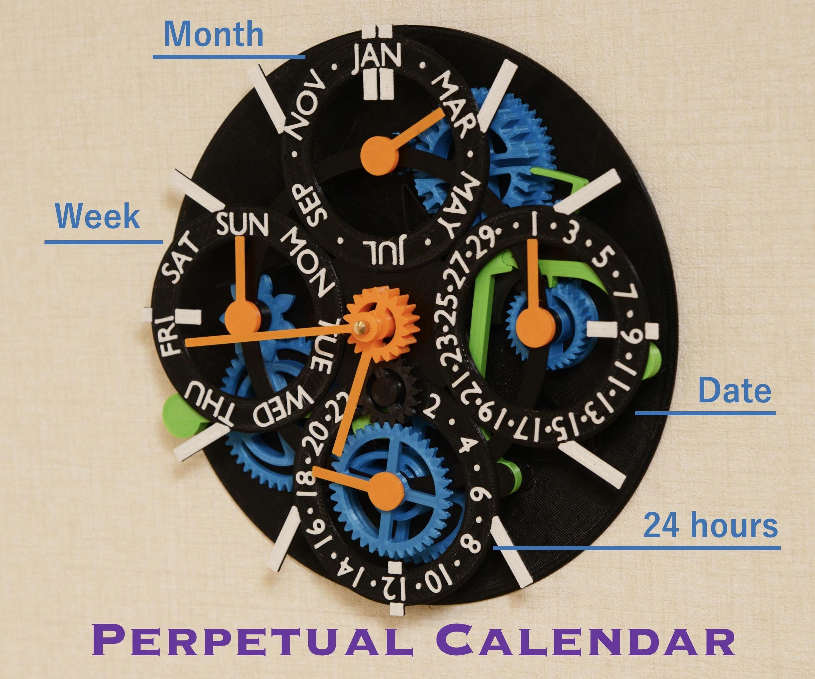 Quartz-movement Based Perpetual Calendar Clock