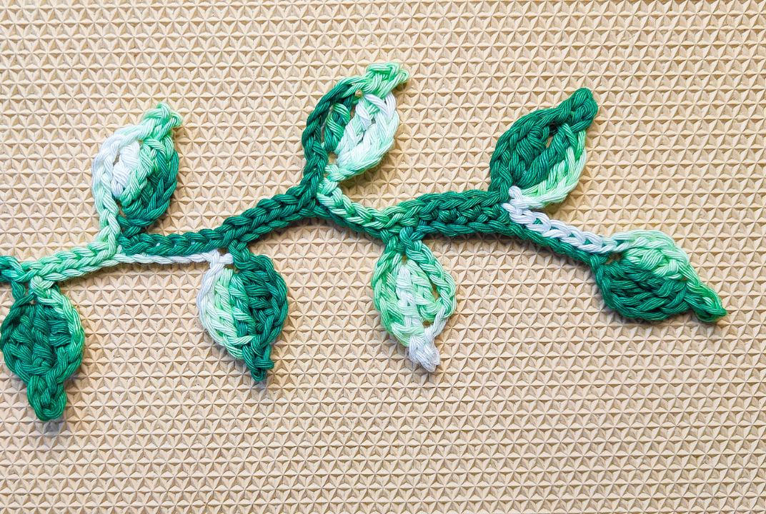 Easy Crochet Leaf Branch