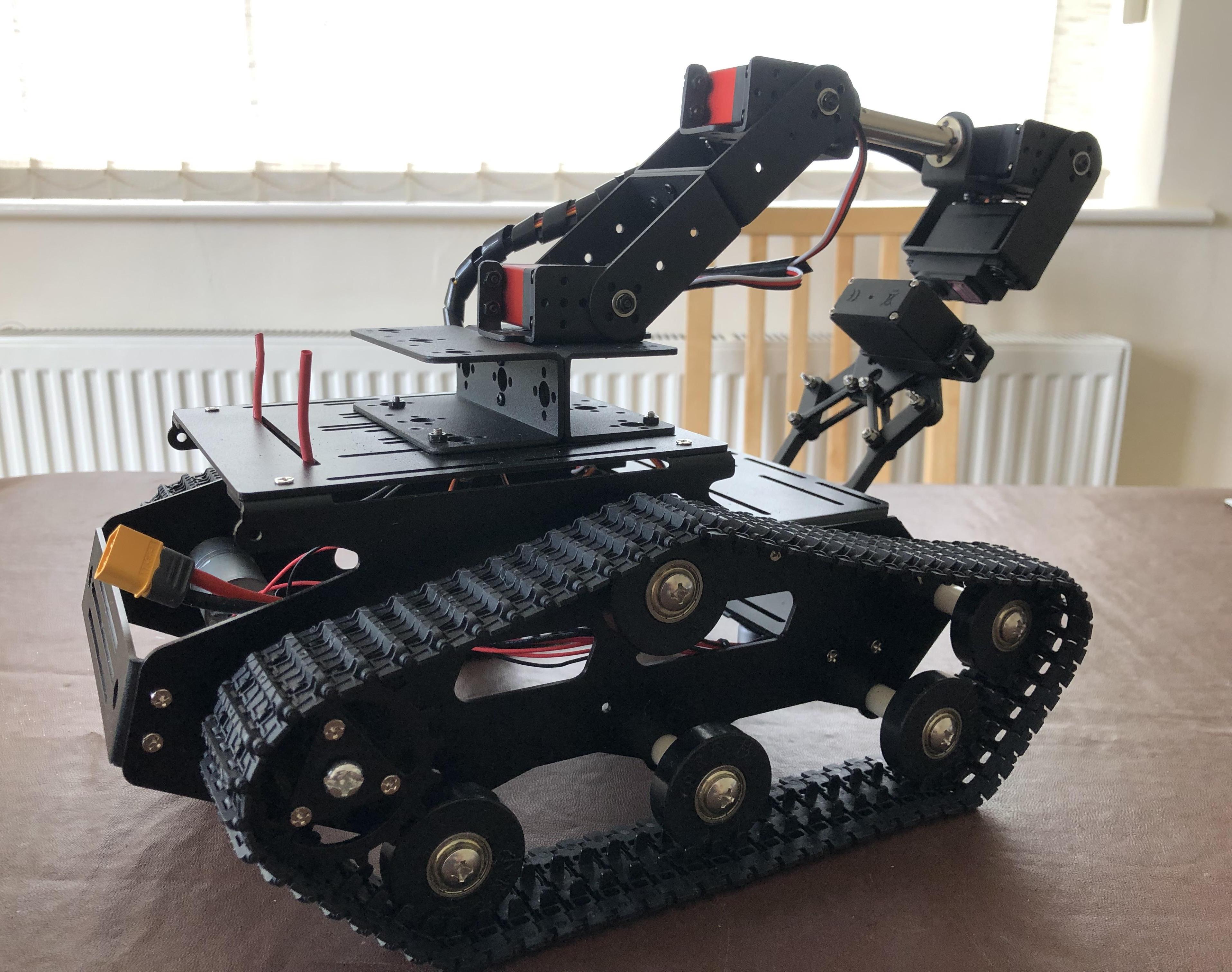 Radio Controlled YueWalker Tracked Chassis With Robot Arm