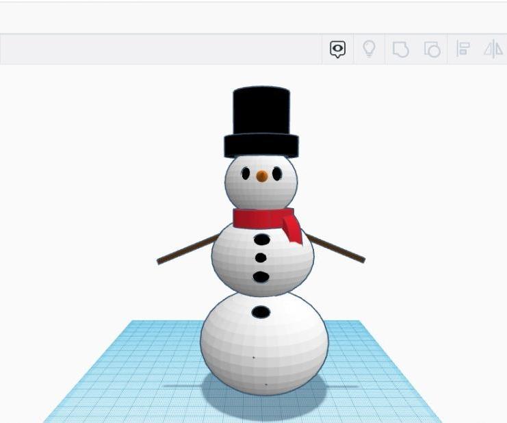 Muñeco De Nieve - Tinkercard Autodesk