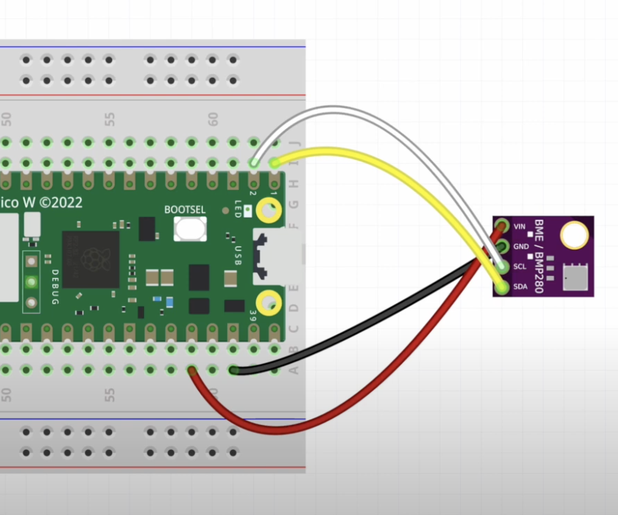 How to Connect BME280 to Raspberry Pi Pico (Physical Setup and Code)