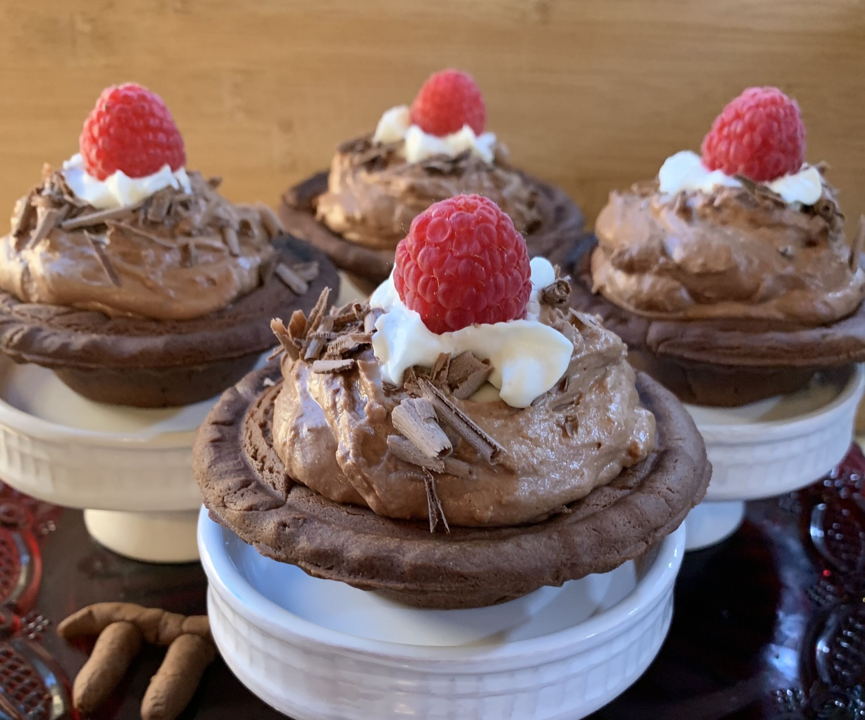 Raspberry Chocolate Mousse Mini Pies