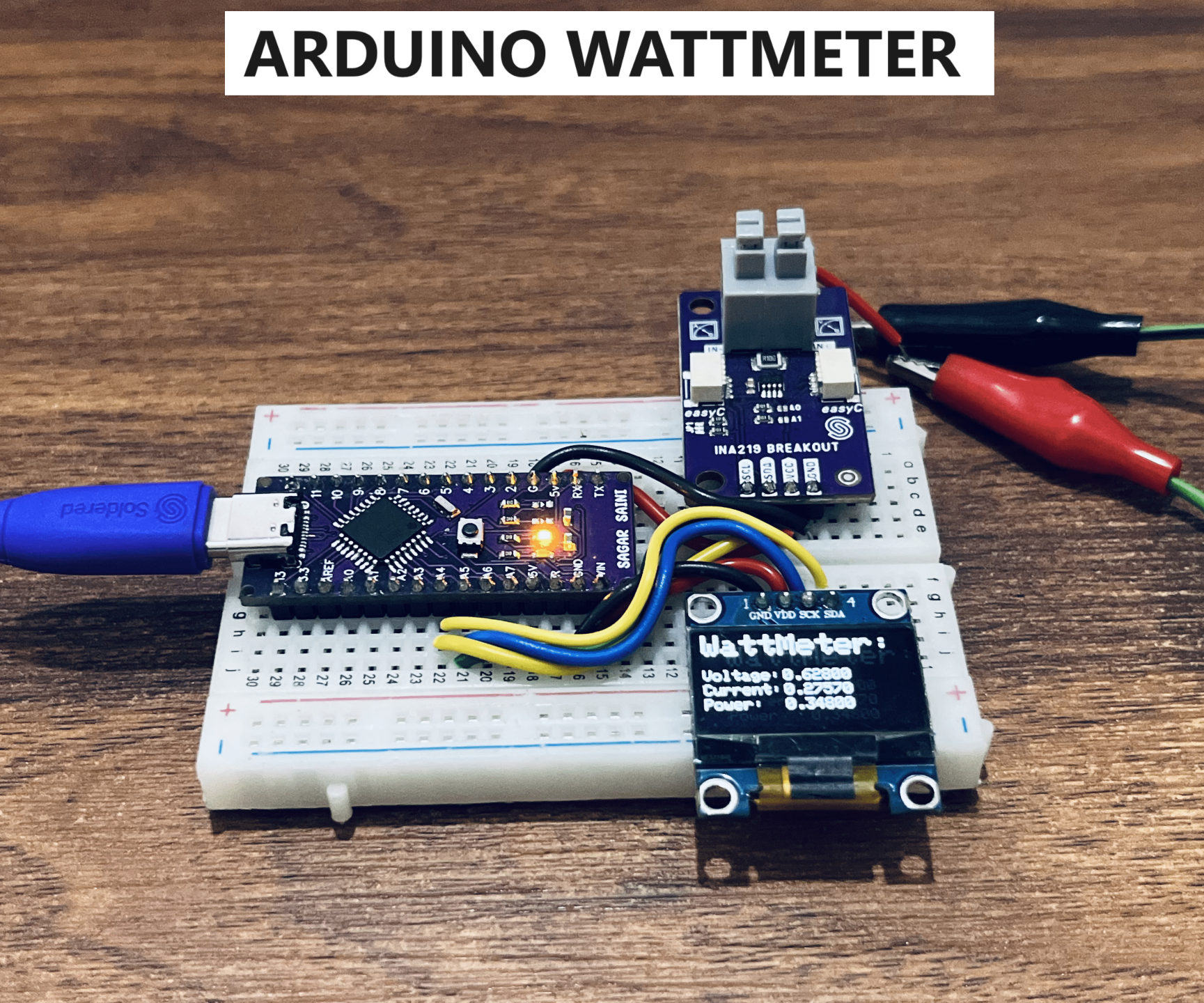 INA219 & Arduino Based Wattmeter