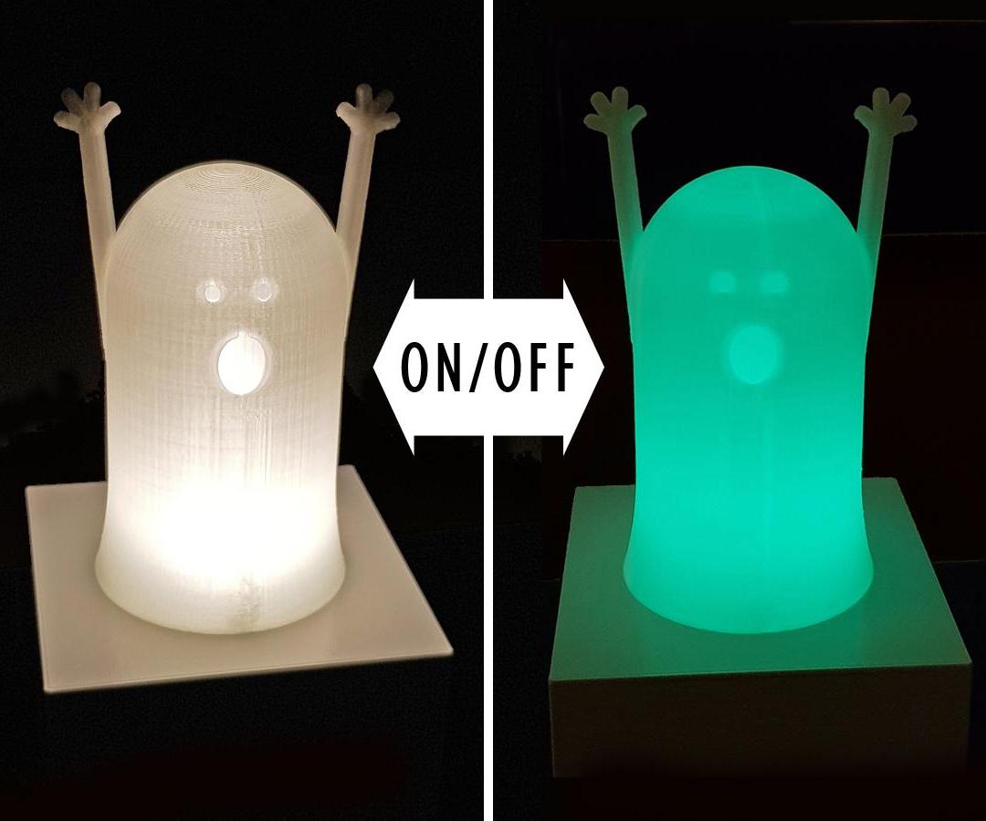 Glow in the Dark 3D-Printed Ghost Light