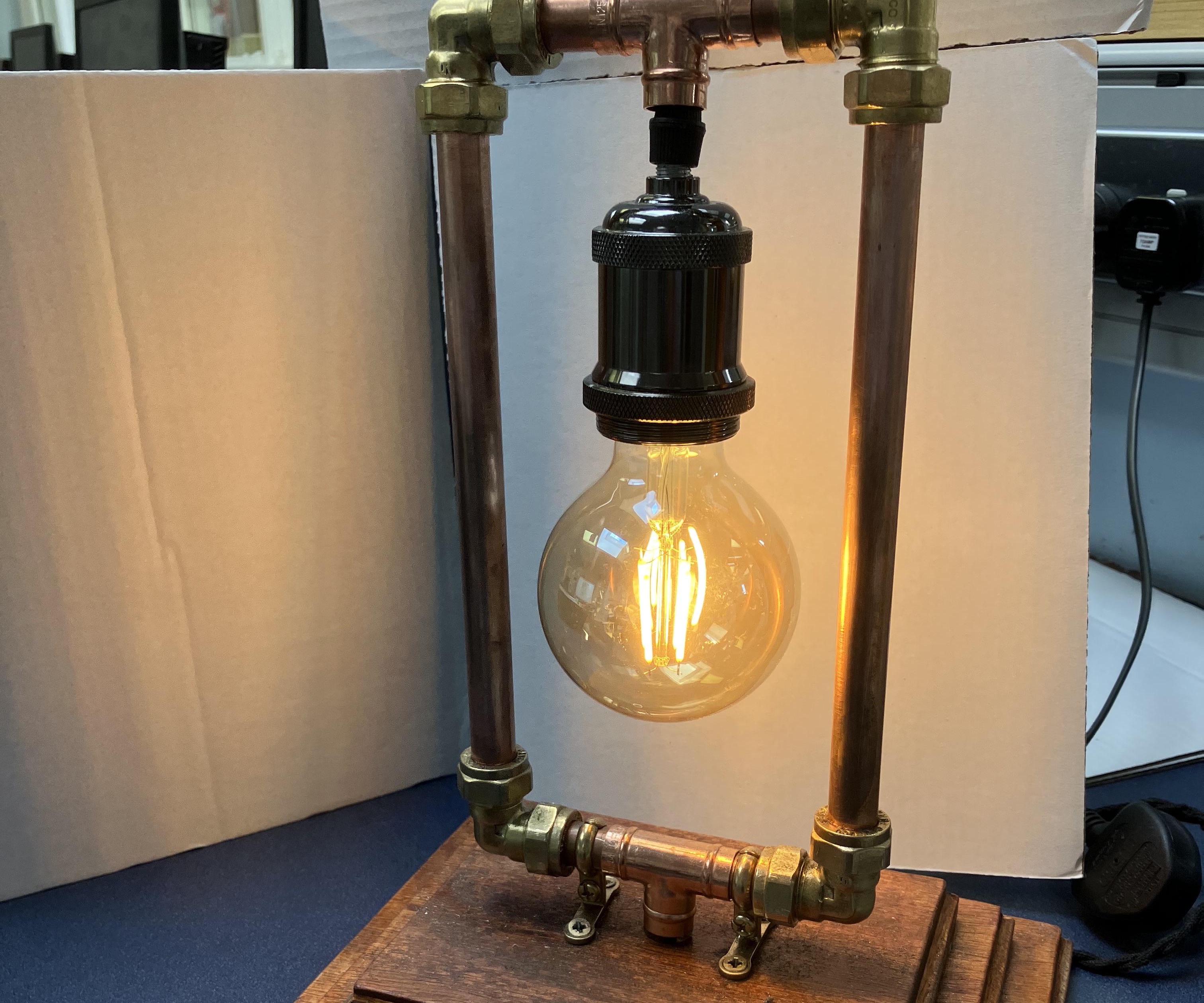 LED Copper- Plywood Lamp